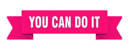 you can do it ribbon. you can do it ribbon isolated on transparent backgroundのイラスト素材
