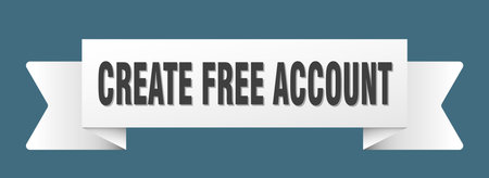 create free account ribbon. create free account ribbon isolated on transparent backgroundのイラスト素材