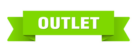 outlet ribbon. outlet ribbon isolated on transparent backgroundのイラスト素材