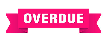 overdue ribbon. overdue ribbon isolated on transparent backgroundのイラスト素材