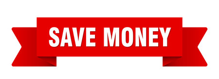 save money ribbon. save money ribbon isolated on transparent backgroundのイラスト素材