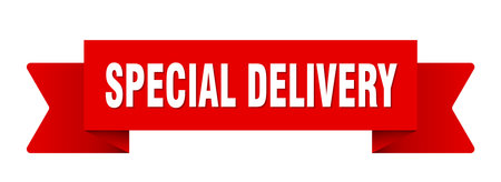 special delivery ribbon. special delivery ribbon isolated on transparent backgroundのイラスト素材