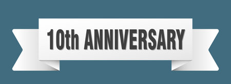 10th anniversary ribbon. 10th anniversary ribbon isolated on transparent backgroundのイラスト素材