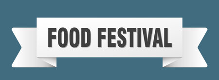 food festival ribbon. food festival ribbon isolated on transparent backgroundのイラスト素材
