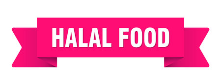 halal food ribbon. halal food ribbon isolated on transparent backgroundのイラスト素材