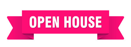 open house ribbon. open house ribbon isolated on transparent background