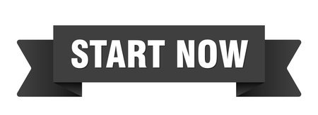 start now ribbon. start now ribbon isolated on transparent backgroundのイラスト素材