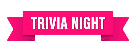 trivia night ribbon. trivia night ribbon isolated on transparent backgroundのイラスト素材