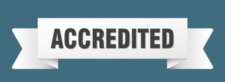 accredited ribbon. accredited ribbon isolated on transparent backgroundのイラスト素材
