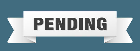 pending ribbon. pending ribbon isolated on transparent backgroundのイラスト素材