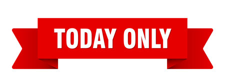 today only ribbon. today only ribbon isolated on transparent backgroundのイラスト素材