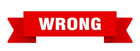 wrong ribbon. wrong ribbon isolated on transparent backgroundのイラスト素材