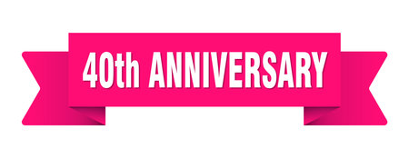 40th anniversary ribbon. 40th anniversary ribbon isolated on transparent backgroundのイラスト素材