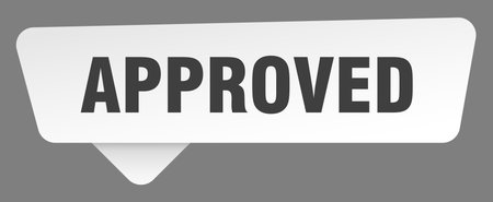 approved white sticker isolated on gray background. approved signのイラスト素材