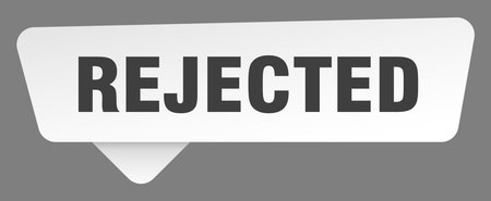 rejected white sticker isolated on gray background. rejected signのイラスト素材