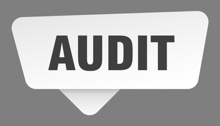 audit white sticker isolated on gray background. audit signのイラスト素材