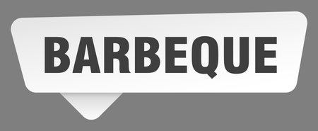 barbeque white sticker isolated on gray background. barbeque signのイラスト素材