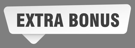 extra bonus white sticker isolated on gray background. extra bonus signのイラスト素材