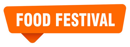 food festival orange sign isolated on transpatent background. food festival stickerのイラスト素材