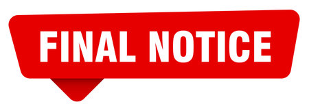 final notice sign. final notice red sticker isolated on transpatent backgroundのイラスト素材