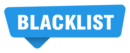 blacklist blue sign isolated on transpatent background. blacklist stickerのイラスト素材