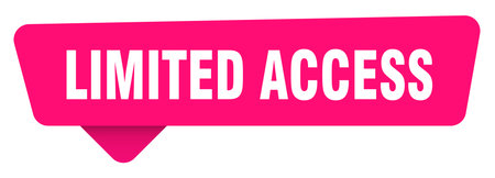 limited access sign. limited access magenta sticker isolated on transpatent background