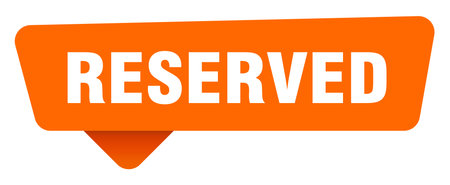 reserved orange sign isolated on transpatent background. reserved stickerのイラスト素材