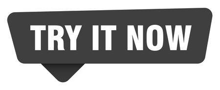try it now sticker. try it now black sign isolated on transparent background