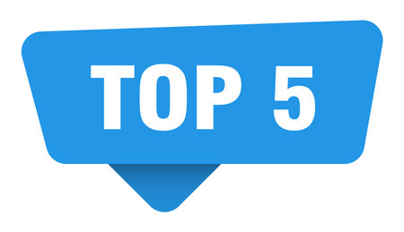 top 5 blue sign isolated on transpatent background. top 5 stickersのイラスト素材