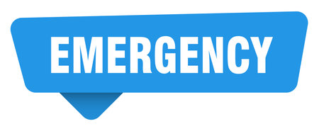 emergency blue sign isolated on transpatent background. emergency sticker