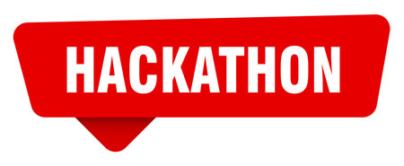 hackathon sign. hackathon red sticker isolated on transpatent backgroundのイラスト素材