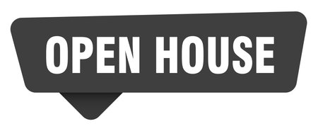 open house sticker. open house black sign isolated on transpatent background