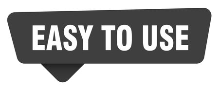 easy to use sticker. easy to use black sign isolated on transpatent background