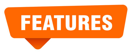 features orange sign isolated on transpatent background. features sticker