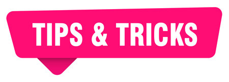 tips & tricks sign. tips & tricks magenta sticker isolated on transpatent backgroundのイラスト素材