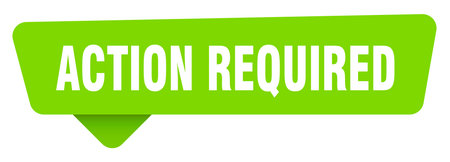 action required sticker. action required green sign isolated on transpatent backgroundのイラスト素材