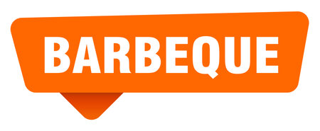 barbeque orange sign isolated on transpatent background. barbeque stickerのイラスト素材