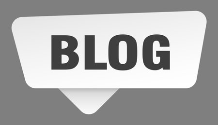 blog white sticker isolated on gray background. blog signのイラスト素材