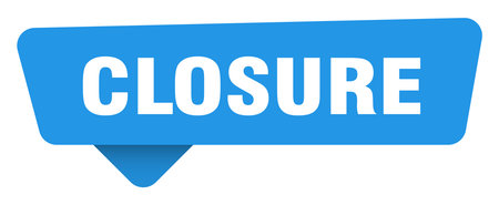 closure blue sign isolated on transpatent background. closure sticker