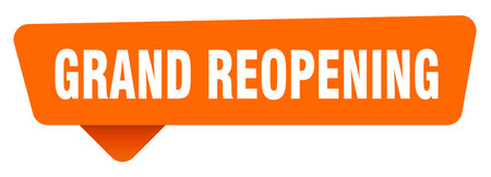 grand reopening orange sign isolated on transpatent background. grand reopening sticker