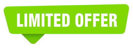 limited offer sticker. limited offer green sign isolated on transpatent background