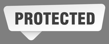 protected white sticker isolated on gray background. protected signのイラスト素材