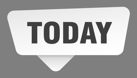 today white sticker isolated on gray background. today signのイラスト素材