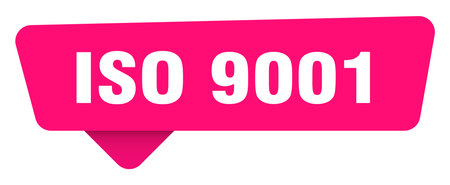 iso 9001 sign. iso 9001 magenta sticker isolated on transpatent backgroundのイラスト素材