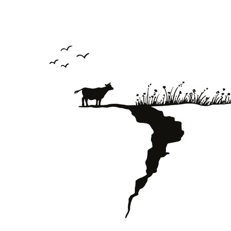 calve simple black and white line art vector logo. calfのイラスト素材