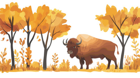 Belovezhskaya Pushcha National Park. Belovezhskaya Pushcha National Park hand drawn watercolor vector illustrationのイラスト素材