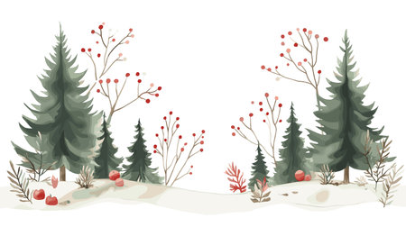 Black Forest. Black Forest hand drawn watercolor vector illustrationのイラスト素材