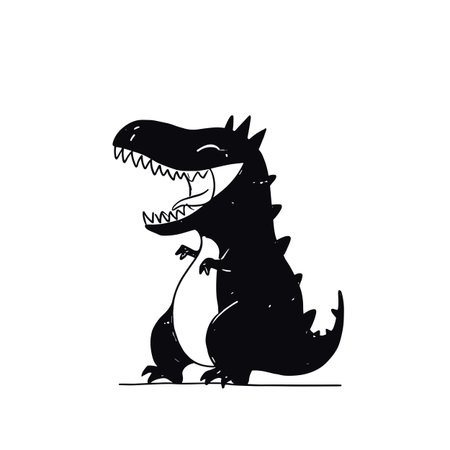 Carnotaurus simple black and white line art vector logo. Carnotaurusのイラスト素材