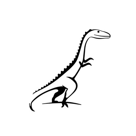 Baryonyx simple black and white line art vector logo. Baryonyxのイラスト素材