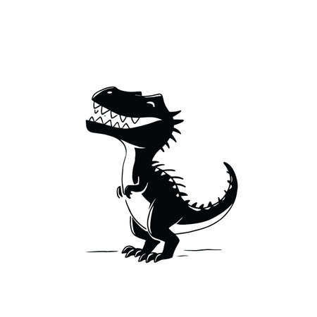 Carnotaurus simple black and white line art vector logo. Carnotaurusのイラスト素材